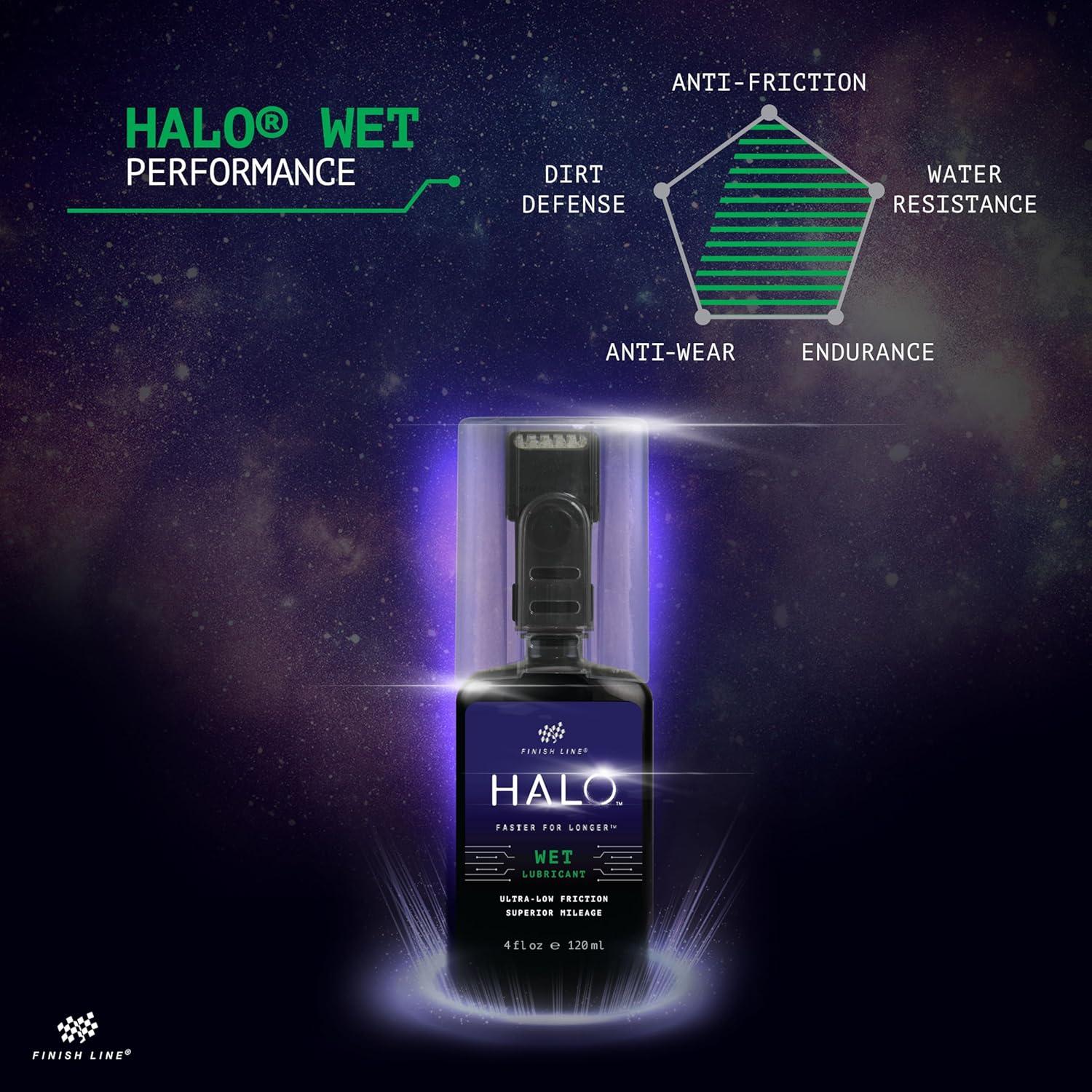image:imageHalo Wet Bike Chain Lubricant Premium Bicycle Care for Extended Drivetrain Performance Efficiency Bottle with Smart Luber 4 fl oz 120 ml