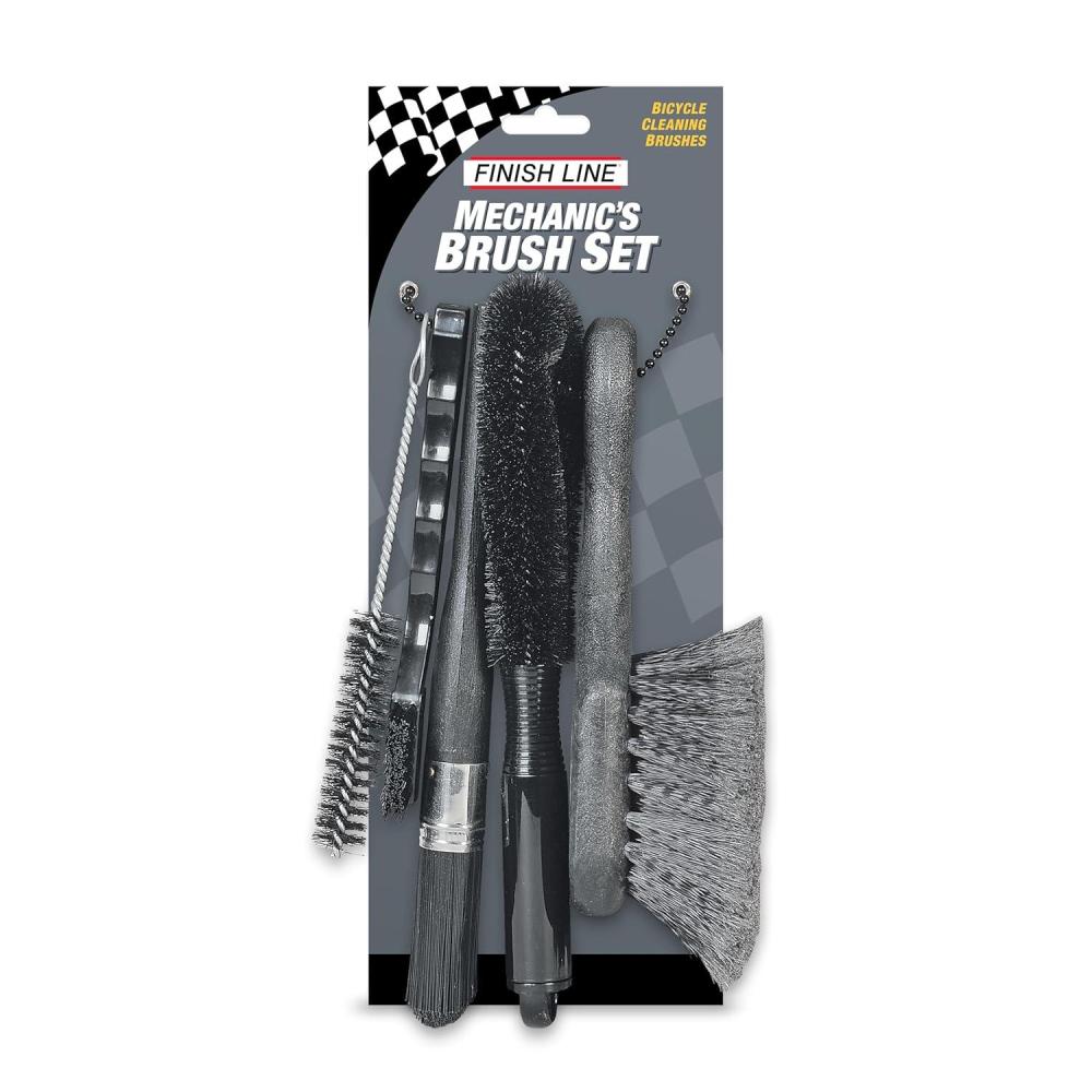 image:imageFinish Line EasyPro 5 Piece Mechanics Bicycle Cleaning Brush Set ProfessionalGrade Kit with Chain Keeper Durable MultiSurface Brushes