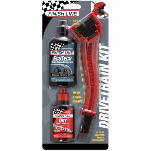 image:imageFinish Line Drivetrain Kit for Bicycles Includes Grunge Brush 2oz Dry Lube 4oz EcoTech Degreaser Complete Bike Cleaning and Lubrication System for Chains Cassettes and Drivetrain Components