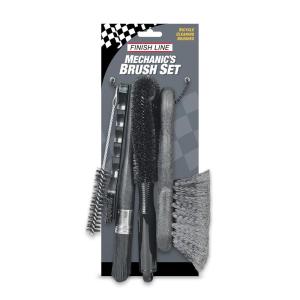 image:imageFinish Line EasyPro 5 Piece Mechanics Bicycle Cleaning Brush Set  ProfessionalGrade Kit with Chain Keeper Durable MultiSurface Brushes