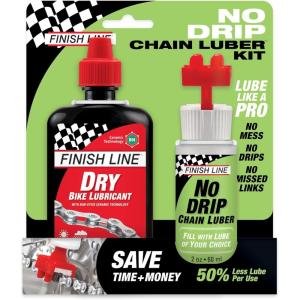 image:imageFinish Line No Drip Chain Luber Kit  4 oz Dry Lube with 2 oz Applicator Includes Extra Pads amp Travel Cap No Mess Precise Application