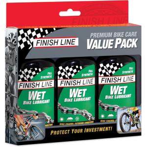 image:imageFinish Line Wet Bicycle Chain Lube  LongLasting Wet Style Lubricant for Road Mountain and Gravel Bikes  Reduces Friction and Repels Water  4oz Drip Bottle Pack of 3