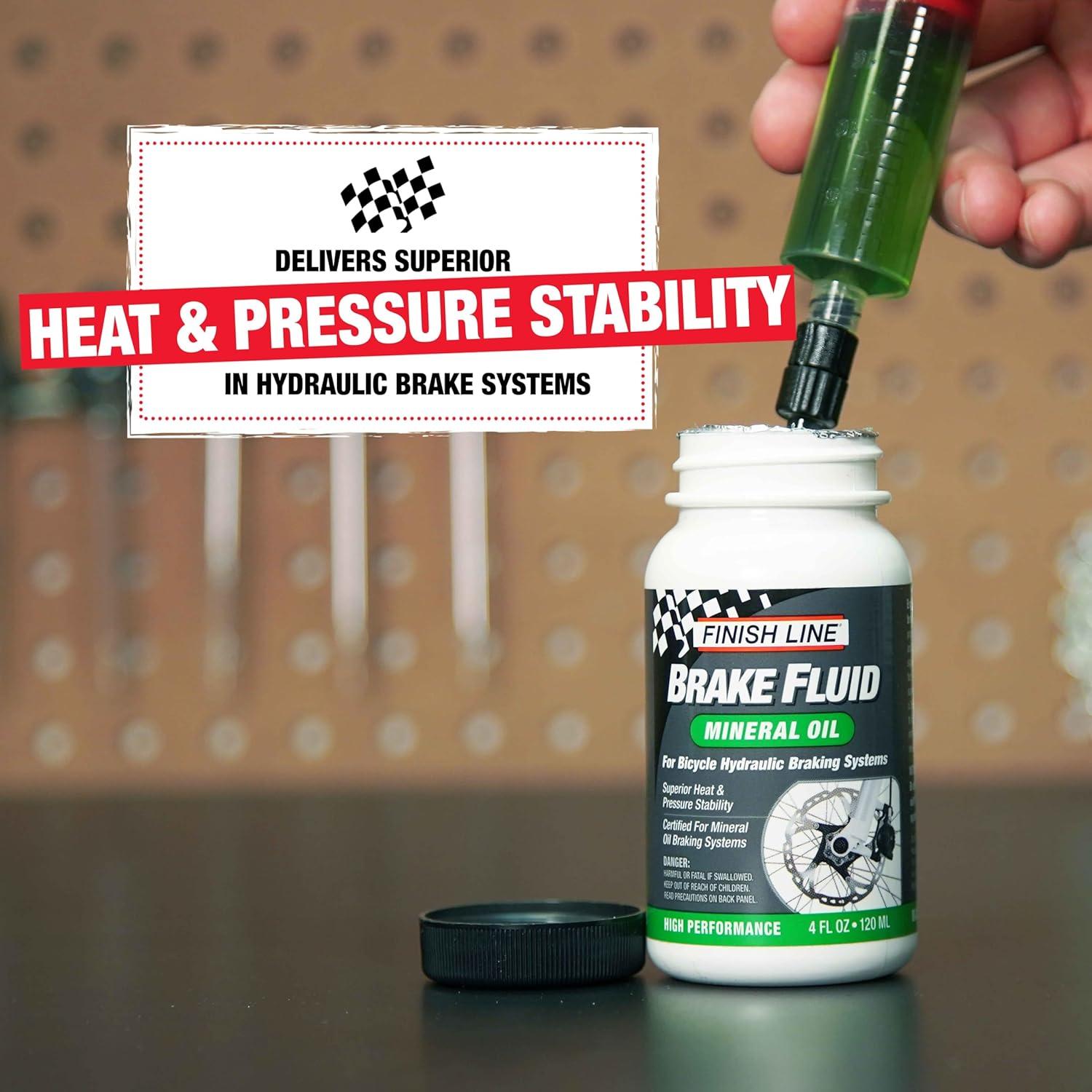 image:imageFinish Line Mineral Oil Bicycle Brake Fluid Low Viscosity Hydraulic Disc Brake Fluid for Smooth Lever Response and Enhanced Performance 16oz Bottle