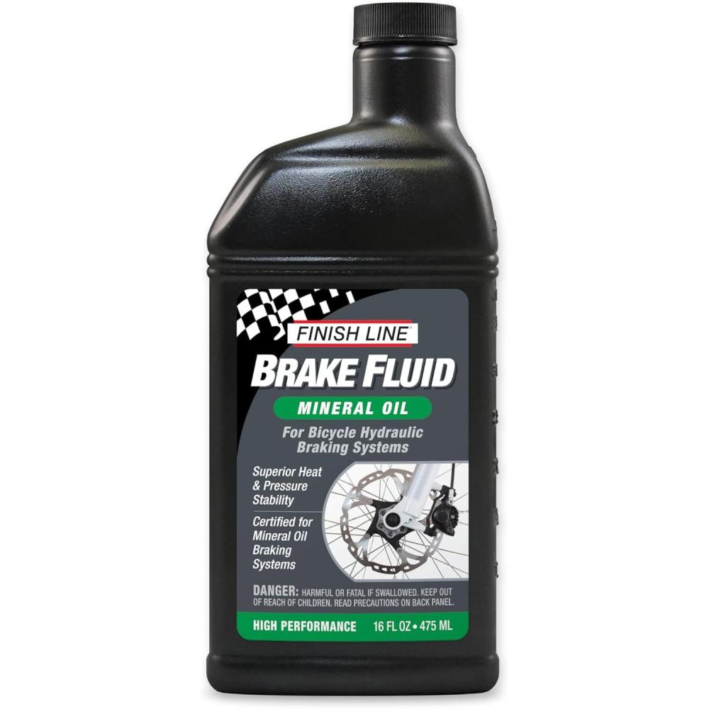 image:imageFinish Line Mineral Oil Bicycle Brake Fluid Low Viscosity Hydraulic Disc Brake Fluid for Smooth Lever Response and Enhanced Performance 16oz Bottle