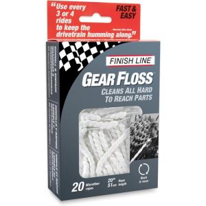 image:imageFinish Line Gear Floss Microfiber Cleaning Rope  Bicycle Detailing Tool for Cassettes Chain Rings Derailleur Pulleys Hubs Spindles Brakes and Bottom Brackets Washable and TearResistant20 Count Pack of 1